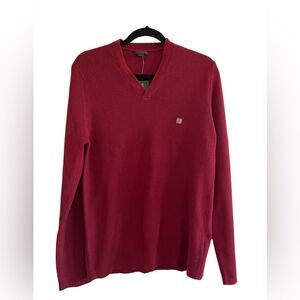 Express Men’s Maroon V-Neck Sweater